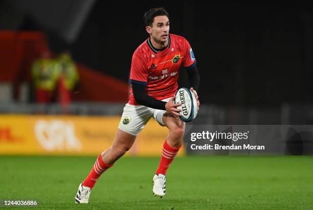 Limerick , Ireland - 15 October 2022; Joey Carbery of Munster during the United Rugby Championship match between Munster and Vodacom Bulls at Thomond...