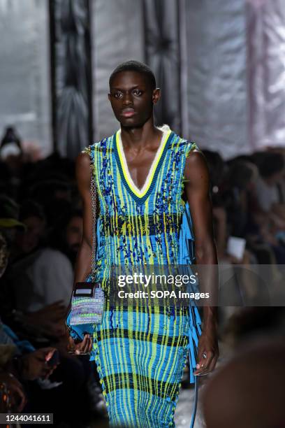 Model walks the runway during Antonia Schreiter fashion show at Hyeres international Fashion Festival 2022.