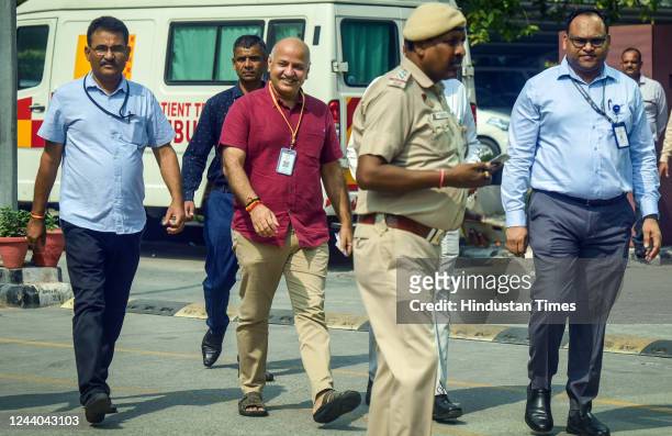 Delhi Deputy Chief Minister and Aam Admi Party leader Manish Sisodia arrives at the CBI headquarters for questioning in the excise policy case, on...