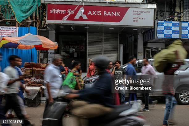 An AXIS Bank Ltd. Branch in Mumbai, India, on Monday, Oct. 17, 2022. AXIS Bank will announce its second quarter results on Oct. 20, 2022....