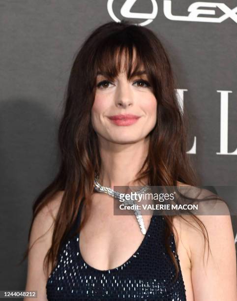 Actress Anne Hathaway attends the 29th Annual ELLE Women In Hollywood Celebration at The Getty Center in Los Angeles, California, on October 17, 2022.