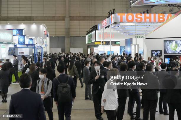 Japan's major electronics show CEATEC opens at the Makuhari Messe convention center in Chiba near Tokyo on Oct. 18 with about 560 companies and...