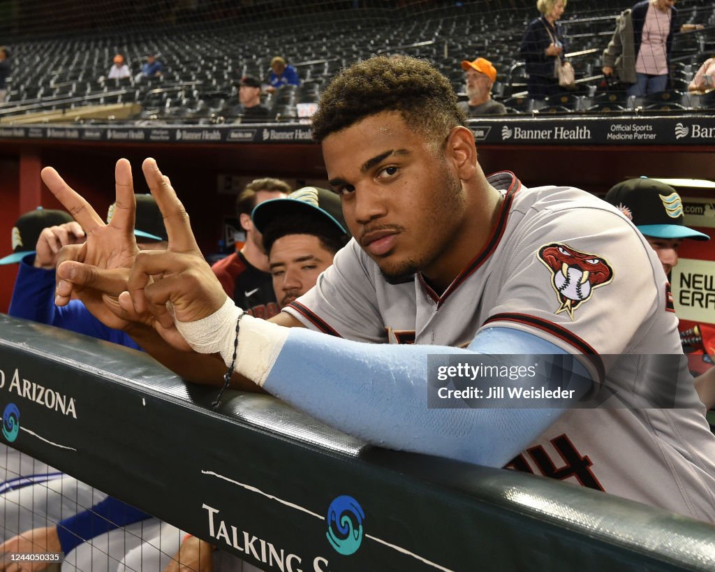 Salt River Rafters Deyvison De Los Santos of the Salt River Rafters poses for a photo ...