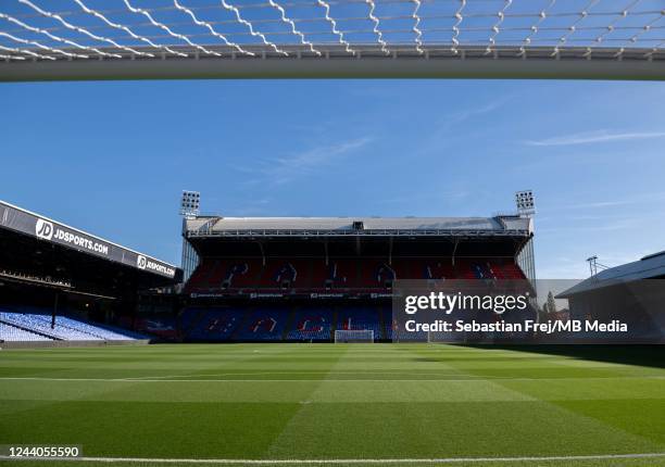 General view of the stadium before the Premier League match between Crystal Palace and Wolverhampton Wanderers at Selhurst Park on October 18, 2022...