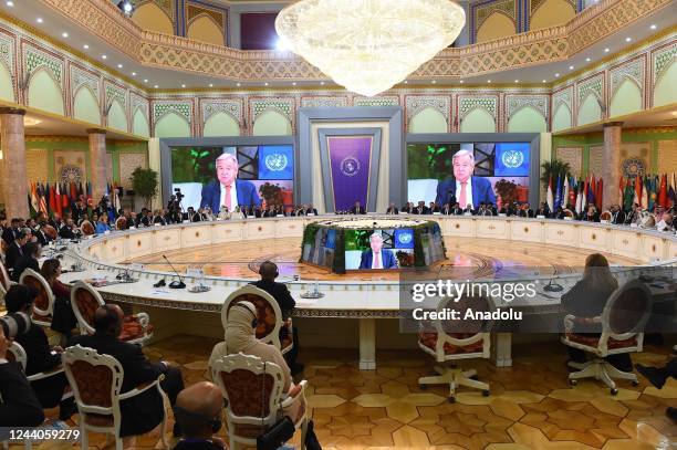 Tajikistan's President Emomali Rahmon speaks during the High-Level Conference on International and Regional Border Security and Management...