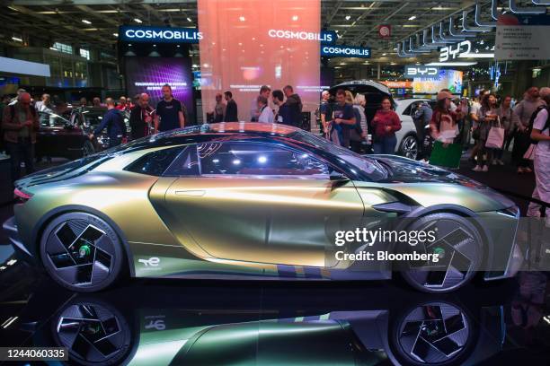 The DS E-Tense Performance concept car, featuring a battery developed by Total Eneries SE, on day two of the Paris Motor Show in Paris, France, on...