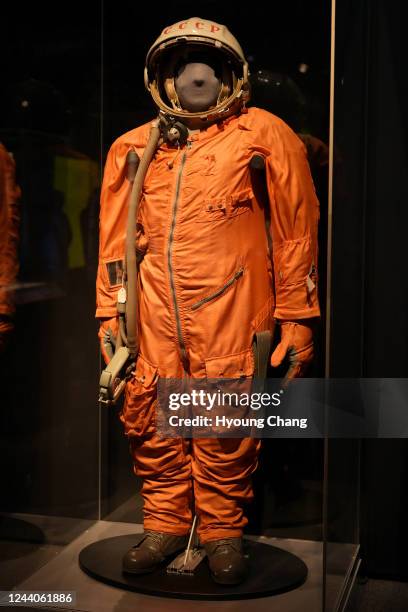 Replica of first spacesuit of Soviet Union displayed at Denver Museum of Nature & Science in Denver, Colorado on Tuesday, October 18, 2022. Apollo:...