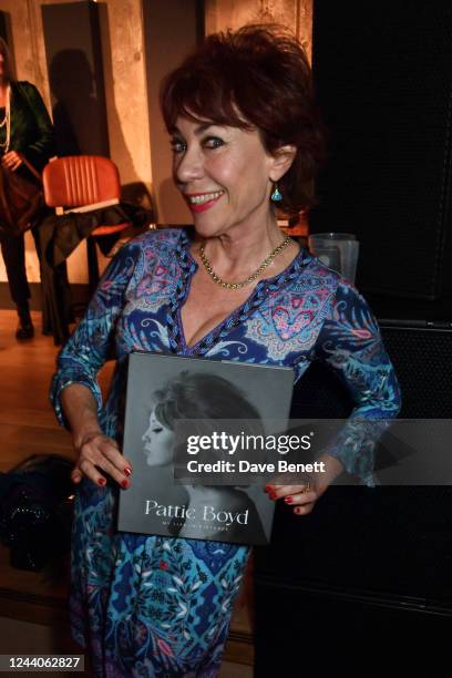 Kathy Lette attends the launch of new book "Pattie Boyd: My Life In Pictures" by Pattie Boyd at The Lower Third on October 18, 2022 in London,...