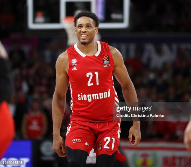 Augustine Rubit, #21 of FC Bayern Munich disappointed during the 2022/2023 Turkish Airlines EuroLeague Regular Season Round 3 match between FC Bayern...