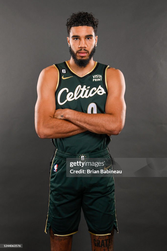Jayson Jayson Tatum of the Boston Celtics poses for a portrait in the new ...