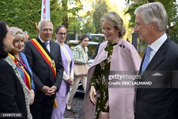 King Philippe - Filip of Belgium and Queen Mathilde of Belgium pictured during a visit to the Fedasil Federal Agency For The Reception Of Asylum...