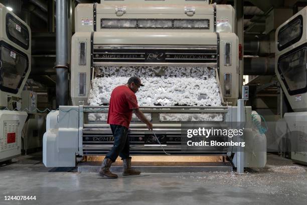 Cotton gin in Quito, Mississippi, US, on Wednesday, Oct. 5, 2022. Global October consumption is down 3 million bales from the September estimate to...