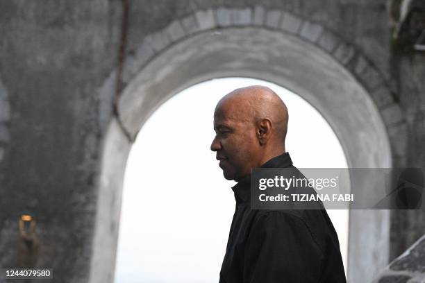 Actor Denzel Washington attends a photocall on the set of the film "Equalizer 3", on October 19, 2022 currently filming on location in Atrani on the...