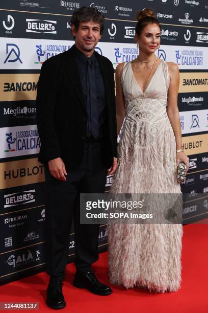 Demetrio Albertini and his wife Uriana Capone during the Gran Gala del Calcio AIC 2022 at Rho Fiera Milano.