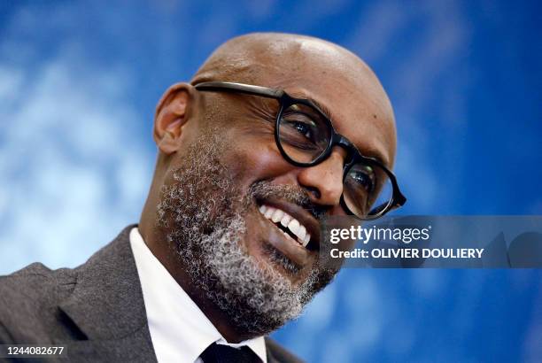 Abebe Aemro Selassie, Director of the African Department at the International Monetary Fund , speaks during an interview with AFP at the IMF...