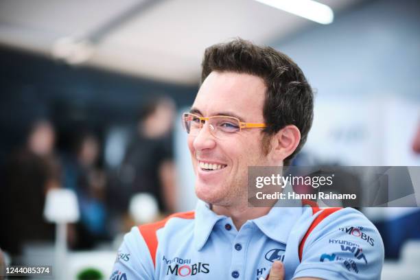 Thierry Neuville portrait picture from Hyundai Shell Mobis WRT Media Hour on October 19, 2022 in Barcelona, Spain.