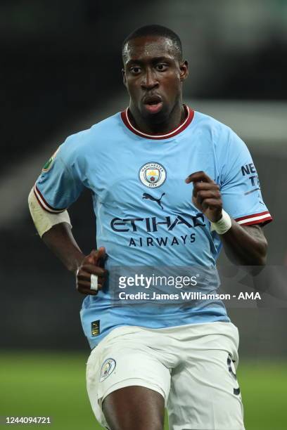 Carlos Borges of Manchester City during the Papa John's Trophy match between Derby County and Manchester City U21 at Pride Park on October 18, 2022...