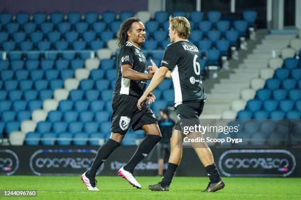 Christian KAREMBEU Clement CHANTOME during the Charity match of Varietes Club de France at Stade Jean Dauger on October 19, 2022 in Bayonne, France.