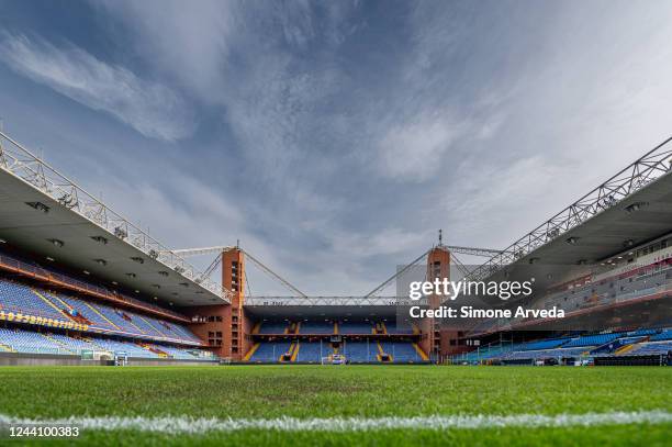 General view of the stadium prior to kick-off in the Coppa Italia match between UC Sampdoria and Ascoli Calcio at Stadio Luigi Ferraris on October...