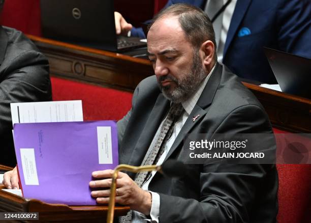 French Health Minister Francois Braun attends the reading of the Social Security financing bill at the National Assembly in Paris on October 20,...