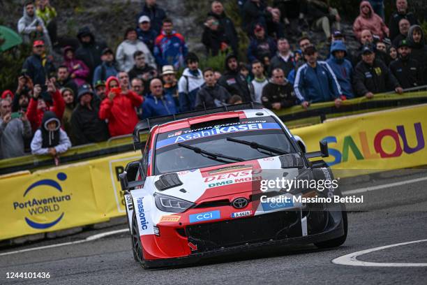 Kalle Rovanpera of Finland and Jonne Halttunen of Finland competing with their Toyota Gazoo Racing WRT Toyota GR Yaris Rally1 Hybrid during Day One...