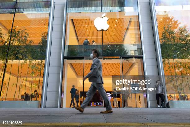 Entrance of Apple store Marunouchi in Tokyo.