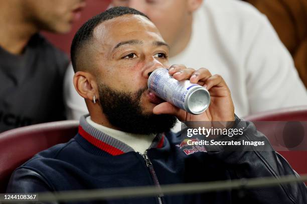 Memphis Depay during the La Liga Santander match between FC Barcelona v Villarreal at the Spotify Camp Nou on October 20, 2022 in Barcelona Spain