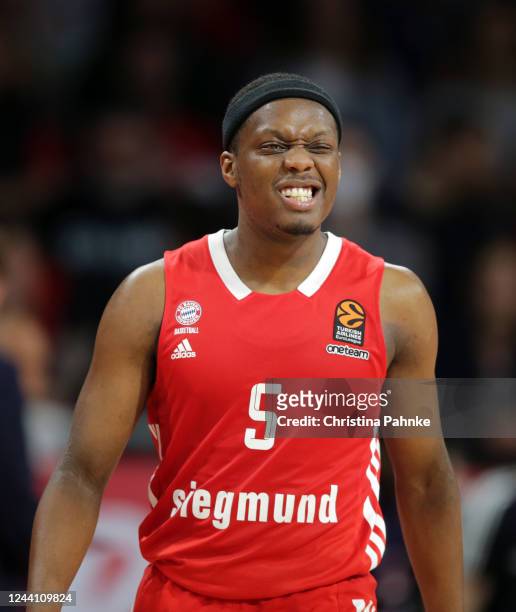 Cassius Winston, #5 of FC Bayern Munich disappointed during the 2022/2023 Turkish Airlines EuroLeague Regular Season Round 4 match between FC Bayern...