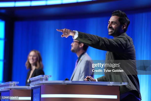 Quarterfinal: Troian Bellisario, Wil Wheaton and Hasan Minhaj Quarterfinal round five of Celebrity Jeopardy! sees actress Troian Bellisario , actor...