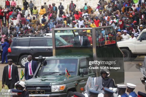 President William Ruto arrives at Uhuru Gardens for the Mashujaa Day celebrations. This is a national day in Kenya, which is observed on 20 October...