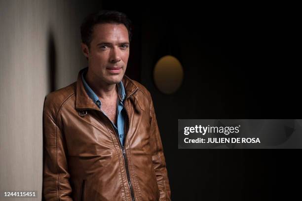 French film director, actor and script Nicolas Bedos poses during a photo session in Paris, on October 20, 2022.