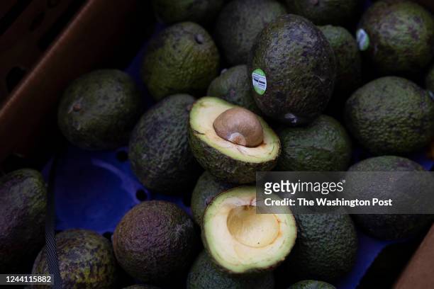 The Philly nonprofit Sharing Excess, helps to give out cases of free avocados in FDR Park in Philadelphia, Pennsylvania on October 19, 2022. Supply...
