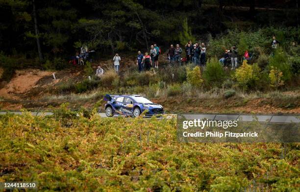 Catalunya , Spain - 21 October 2022; Jourdan Serderidis and Frederic Miclotte of Greece in their Ford Puma Rally1 during two of the FIA World Rally...