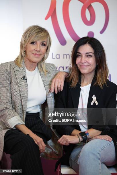 Ana Torroja and Mar Amate seen during the presentation of the Cadena 100 solidarity concert: Por Ellas in Madrid.