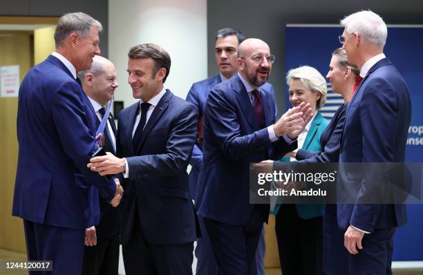 French President Emmanuel Macron , President of the European Commission, Ursula von der Leyenââ , Prime Minister of Spain, Pedro Sanchez...