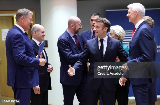 French President Emmanuel Macron , President of the European Commission, Ursula von der Leyenââ , Prime Minister of Spain, Pedro Sanchez...