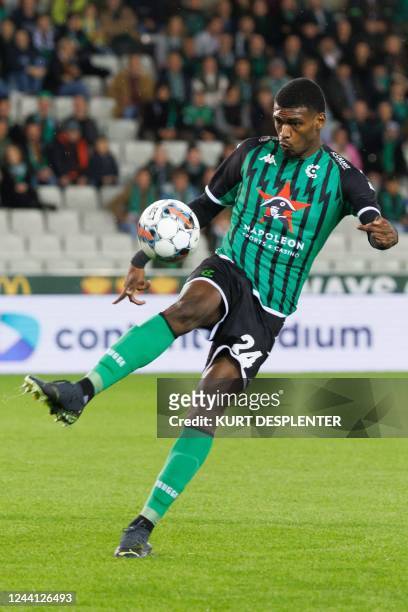 Cercle's Jean Harisson Marcelin pictured in action during a soccer match between Cercle Brugge and Sporting Charleroi, Friday 21 October 2022 in...