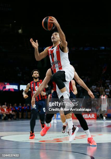 Kostas Sloukas, #11 of Olympiacos Piraeus in action during the 2022/2023 Turkish Airlines EuroLeague Regular Season Round 4 match between Cazoo...