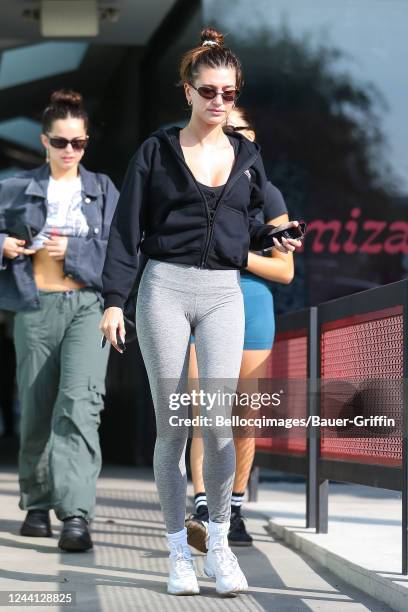 Hailey Bieber is seen on October 21, 2022 in Los Angeles, California.