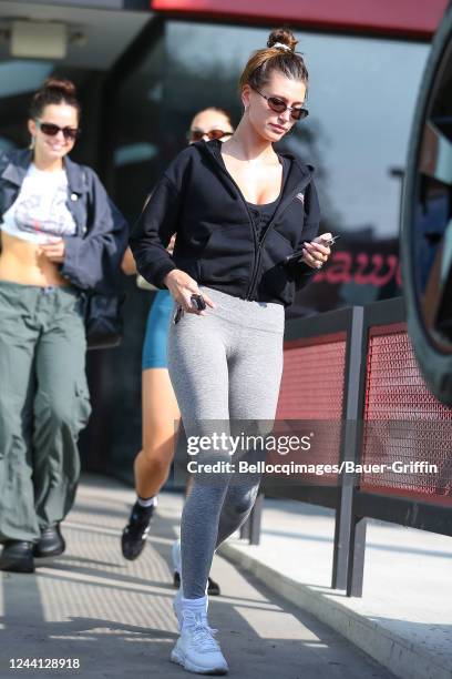 Hailey Bieber is seen on October 21, 2022 in Los Angeles, California.