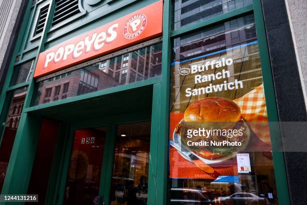 Popeyes restaurant is seen in Chicago, United States, on October 14, 2022.