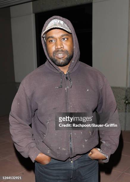 Kanye West is seen on October 21, 2022 in Los Angeles, California.