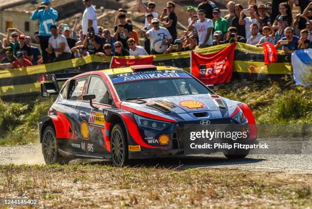 Catalunya , Spain - 22 October 2022; Dani Sordo and Candido Carrera of Spain in their Hyundai I20 Rally1 during day three of the FIA World Rally...