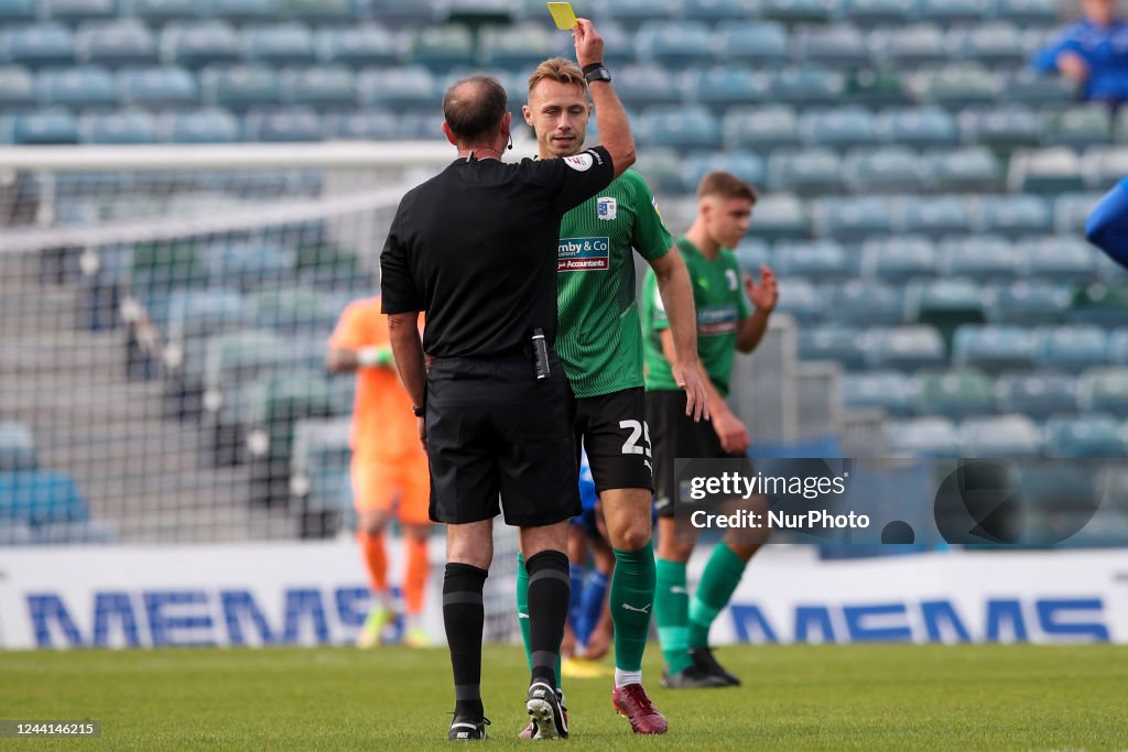 George Ray Barrow George Ray of Barrow AFC is shown a yellow card during the Sky Bet ...