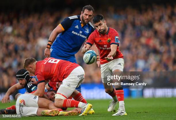 Dublin , Ireland - 22 October 2022; Conor Murray of Munster during the United Rugby Championship match between Leinster and Munster at Aviva Stadium...