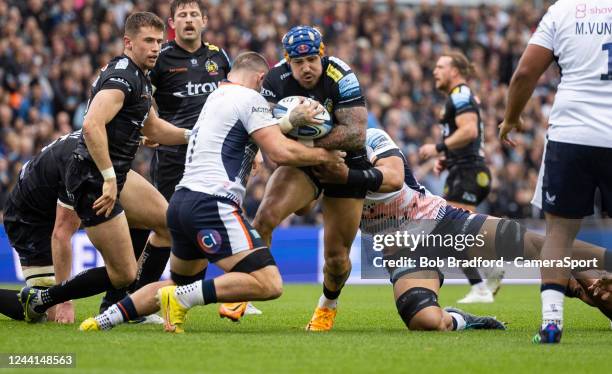 Exeter Chiefs' Jack Nowell in action during the Gallagher Premiership Rugby match between Exeter Chiefs and Saracens at Sandy Park on October 22,...