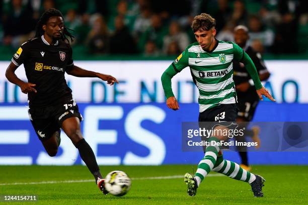 Jose Marsa of Sporting CP controls the ball during the Liga Portugal Bwin match between Sporting CP and Casa Pia AC at Estadio Jose Alvalade on...