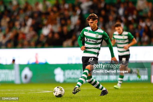 Jose Marsa of Sporting CP controls the ball during the Liga Portugal Bwin match between Sporting CP and Casa Pia AC at Estadio Jose Alvalade on...