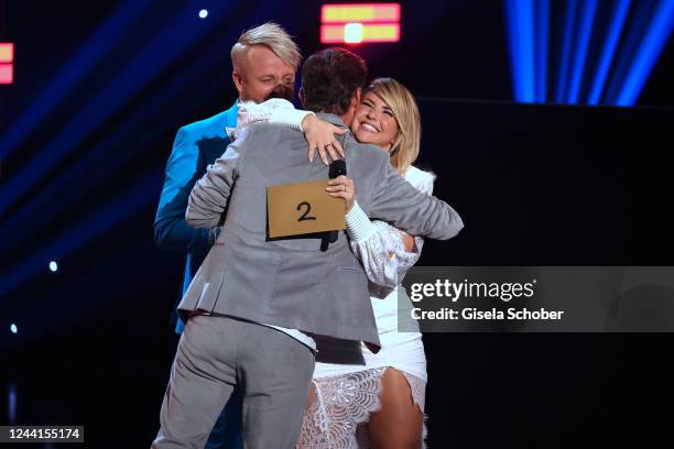 Germany Singer Ross Anthony, Florian Silbereisen and Beatrice Egli during the tv show "Das große Schlagerjubiläum - auf die nächsten 100!" at Media...