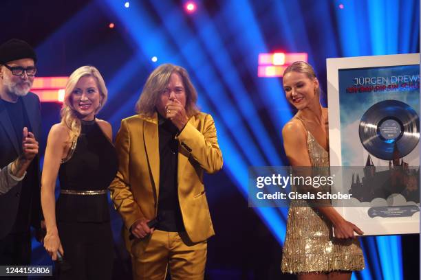 Germany Ramona Drews and Juergen Drews, gets a platin single award during the tv show "Das große Schlagerjubiläum - auf die nächsten 100!" at Media...